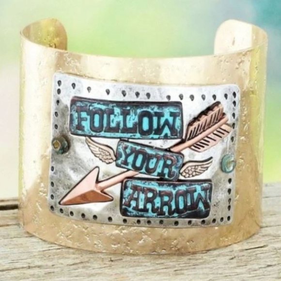 Multi-Tone 'Follow Your Arrow' Cuff Bracelet - Picture 1 of 1